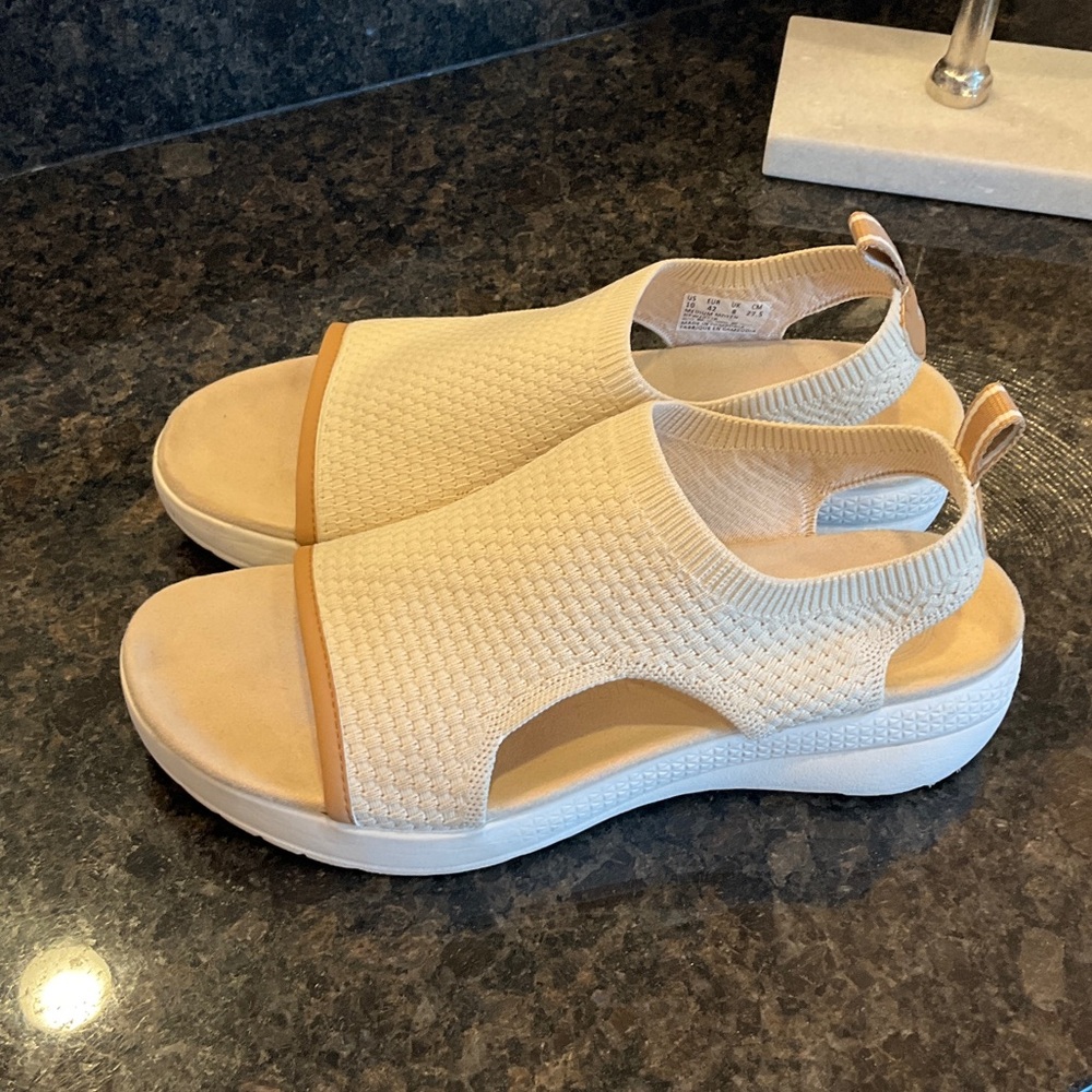 Hush Puppies Beige Knit Sandals
